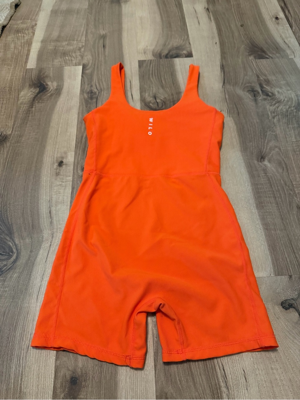 Women’s Orange Sleeveless Romper Jumpsuit - Picture 2 of 2